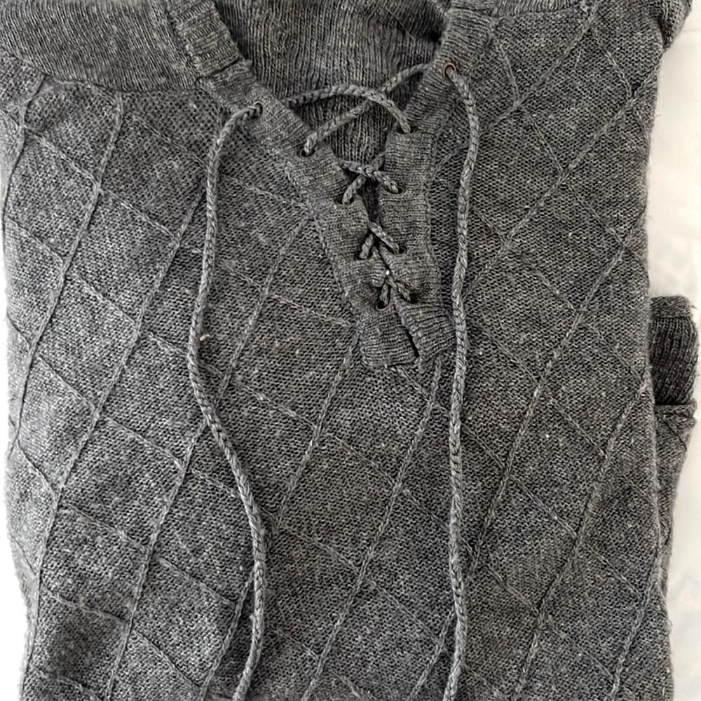 Anthropologie Moth Gray Wool Blend Hooded Sweater Women's Size M